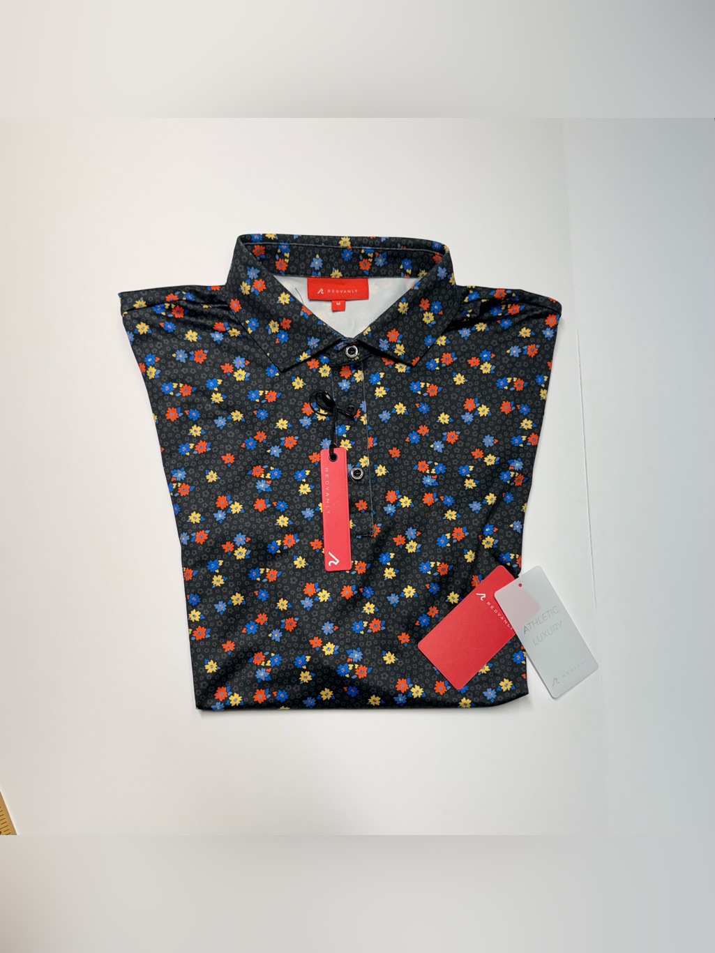 Redvanly Leone Golf Polo Shirt Men’s Size M Short Sleeve Tuxedo Multicolor Nwt